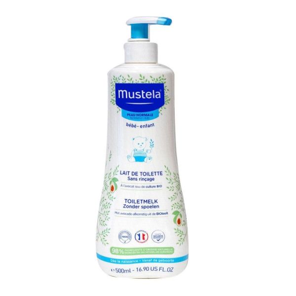 Mustela Lait de toilette bio sans rinçage (500 ml)
