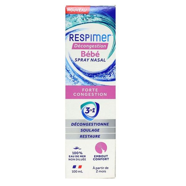 Respimer décongestion bébé spray nasal 3en1 à partir de 2 mois 100ml