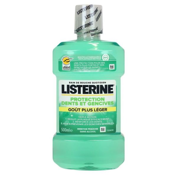 Listerine bain de bouche protection dents et gencives (500 ml)