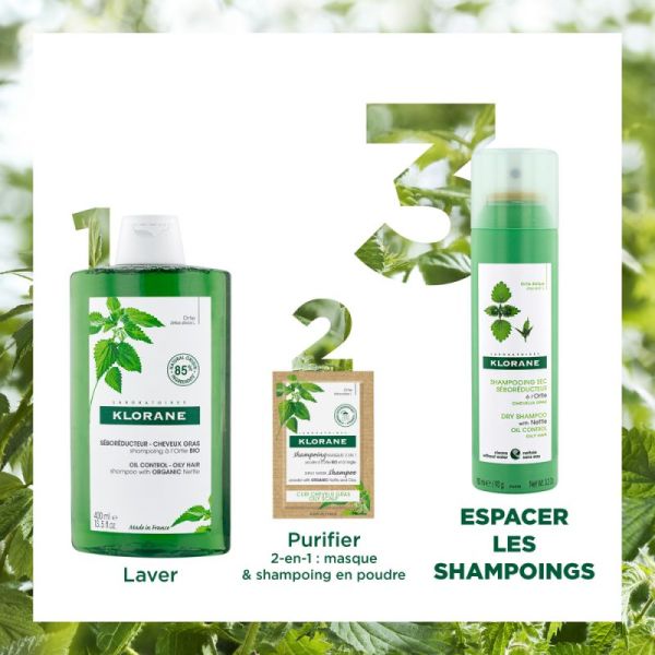 Klorane shampooing sec séboréducteur à l'ortie (150 ml)