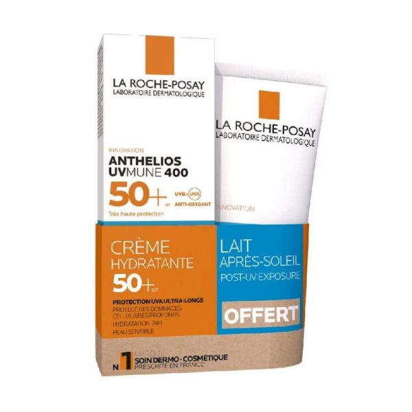 Anthelios Uvmune 400 crème SPF50+ visage 50ml + lait après-soleil offert