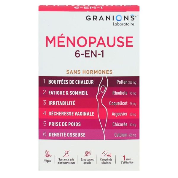 Granions - Ménopause 6-en-1 sans hormones x60 comprimés