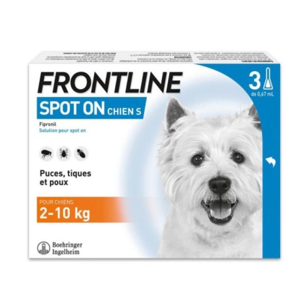 Frontline Spot On Chien S 2-10 kg (3 pipettes)