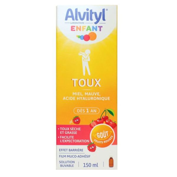 Alvityl sirop toux sèche et grasse dès 1 an (150 ml, goût fruits rouges)