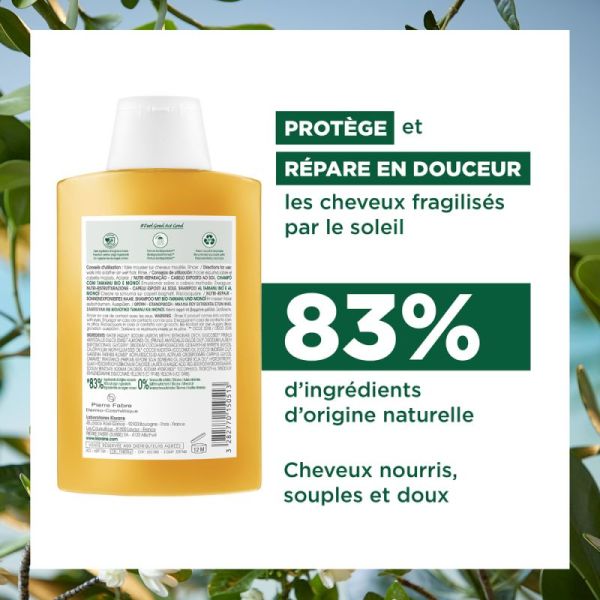 Klorane Shampoing nutritif après-soleil - Cheveux exposés au soleil - au Monoï & Tamanu BIO
