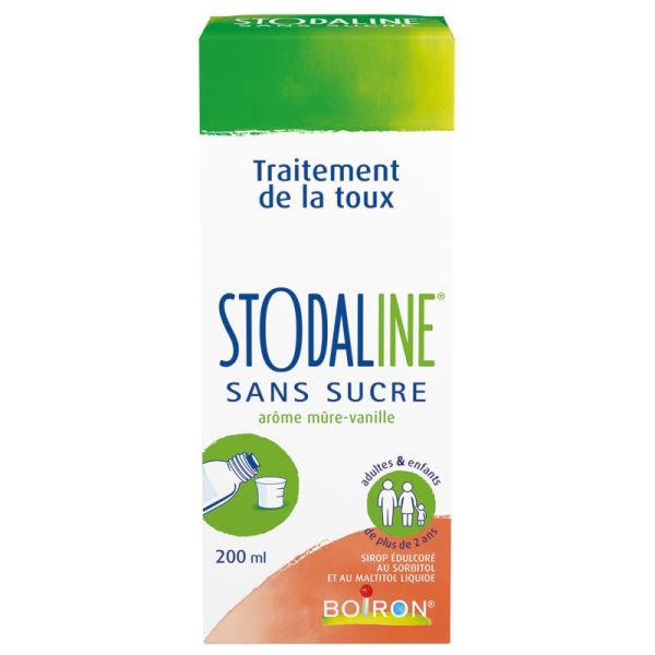 Stodaline sirop homéopathique sans sucre pour la toux (200 ml)