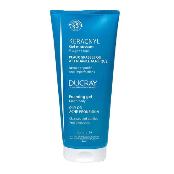 Ducray Gel moussant nettoyant purifiant visage peau grasse (200 ml)