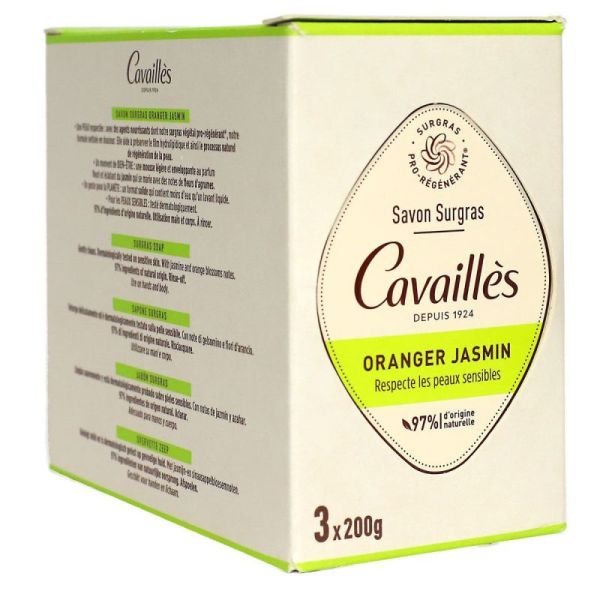 Rogé Cavaillès savon surgras pro-régénérant Oranger Jasmin Trio (3x200 g)