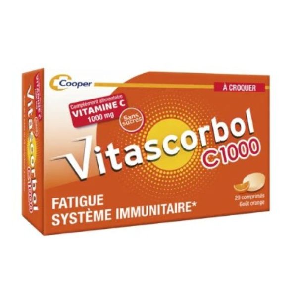 Cooper - Vitascorbol C1000 vitamine C à croquer x20 comprimés