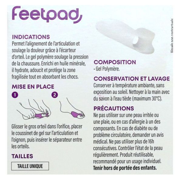 FeetPad 1 écarteur et protecteur Hallux Valgus taille unique