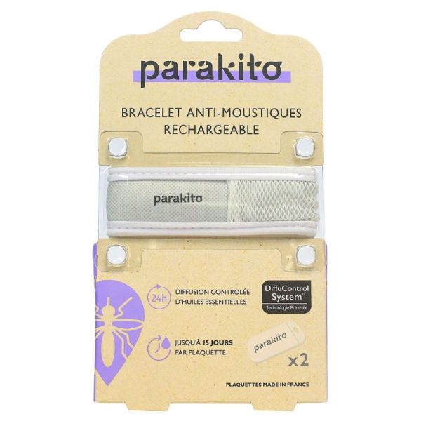 Bracelet anti-moustiques rechargeable Blanc uni
