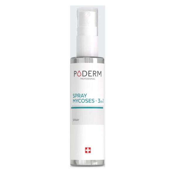 Poderm spray mycoses 3en1 pieds-ongles-chaussures 50ml