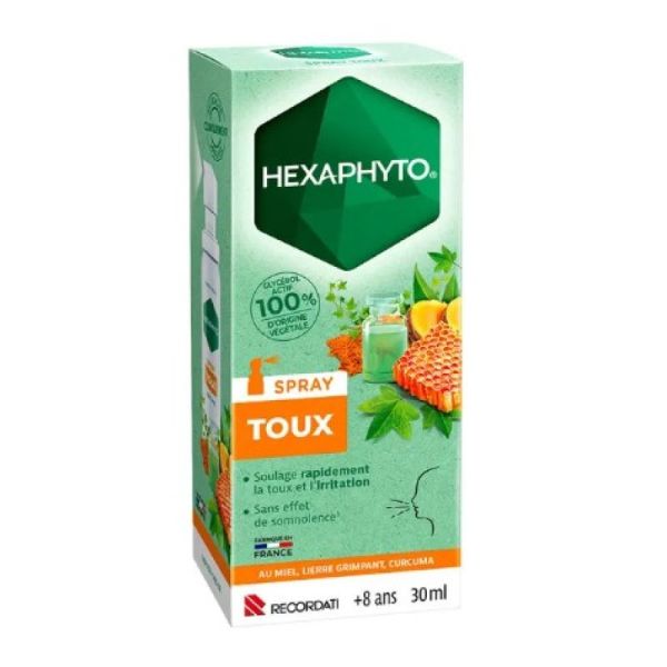 Hexaphyto - Spray toux au miel , lierre grimpant , curcuma 30ml