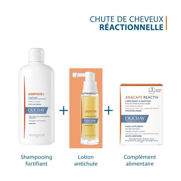 Ducray - Créastim - Lotion Antichute - Chute de cheveux Stress, fatigue, régime, post grossesse