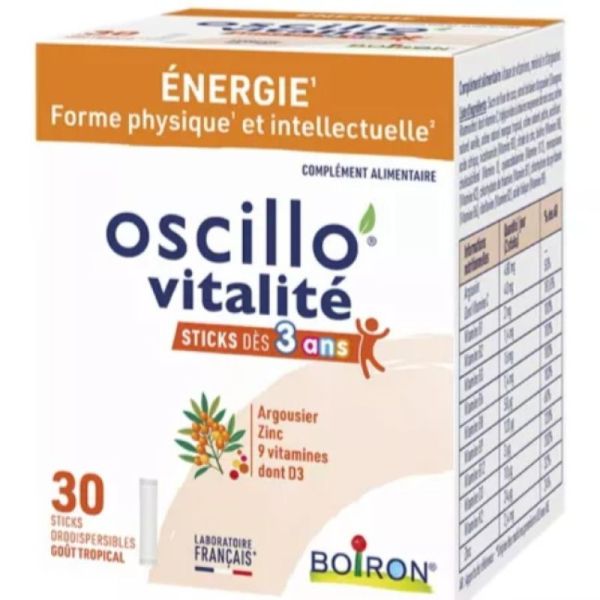 Boiron - Oscillo vitalité 30 sticks orodispersibles