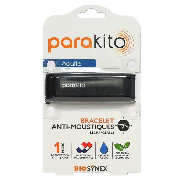 Para'kito bracelet anti-moustiques rechargeable adulte noir