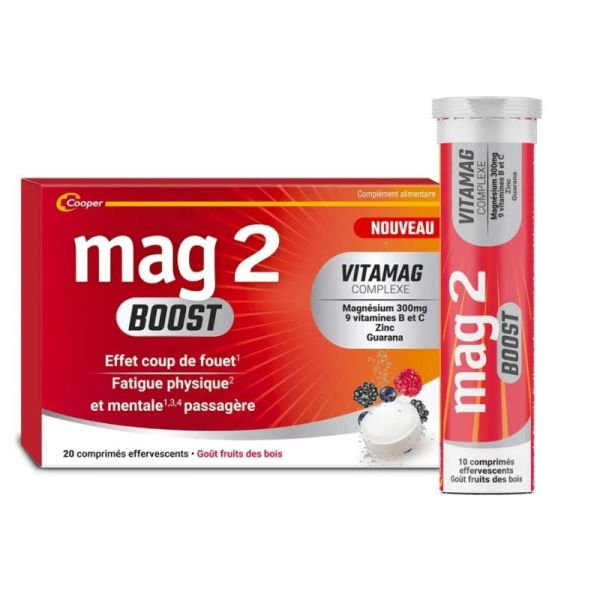 Mag2 - Vitamag boost x20 comprimés effervescents