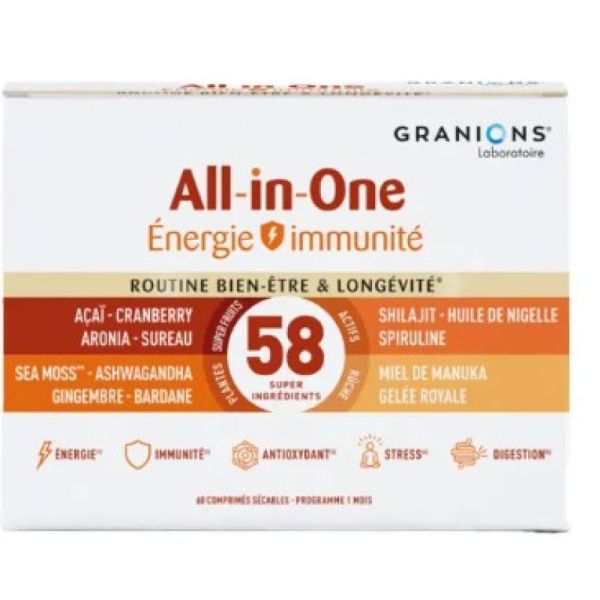All-in-One Energie/immunité 60 comprimés ( programme 1 mois )