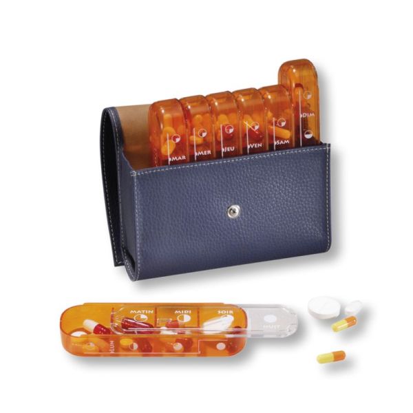 Pilbox Maxi pilulier hebdomadaire fauve/marine