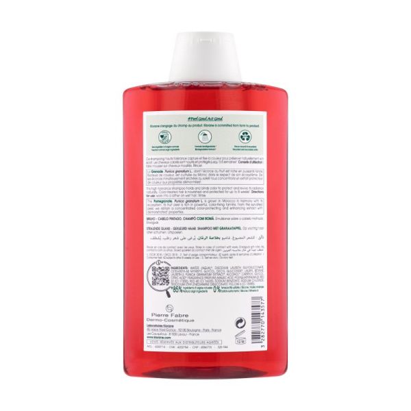 Klorane Shampooing à la grenade pour cheveux colorés (400 ml)