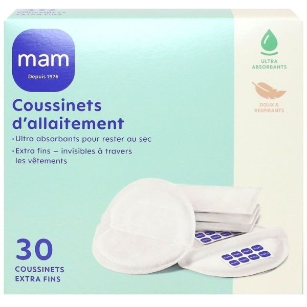 MAM - Coussinets d'allaitement x30 coussinets extra fins