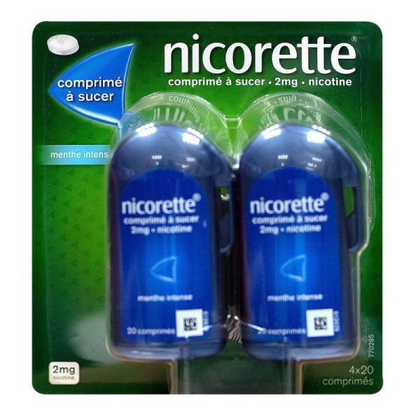 Nicorette comprimés à sucer menthe intense (80 unités)