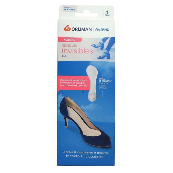 FeetPad 1 paire de semelles invisibles gel 3/4