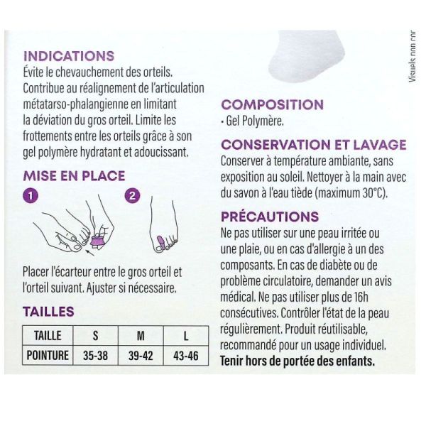 FeetPad 2 écarteurs de doigts Hallux Valgus modèle bilatéral taille M