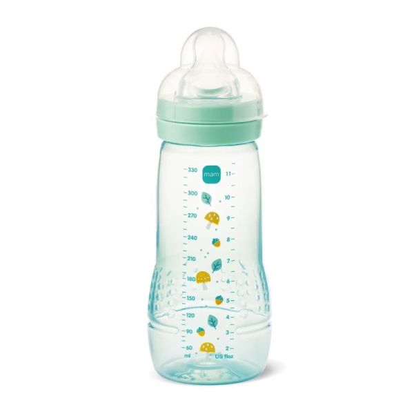 MAM - Biberon Easy Active 2ème âge 330ml 6mois+ débit très rapide VERT
