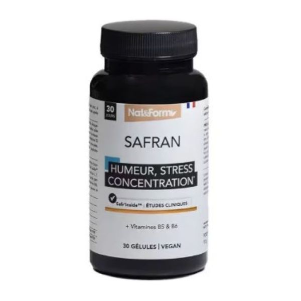 Nat&Form - Safran humeur,stress,concentration 30 gélules