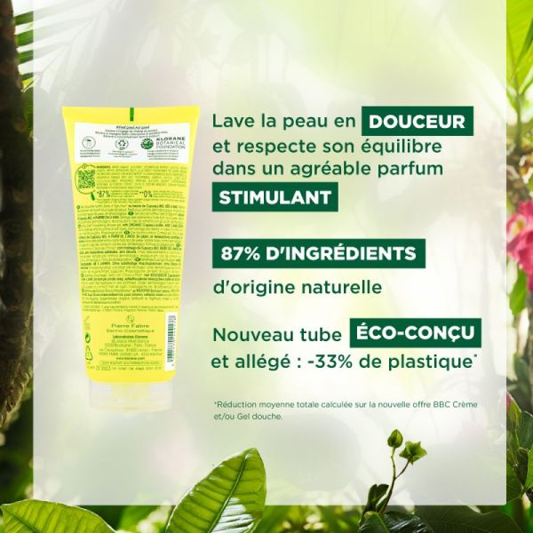 Klorane gel douche au parfum zeste d’agrumes pour tous types de peaux