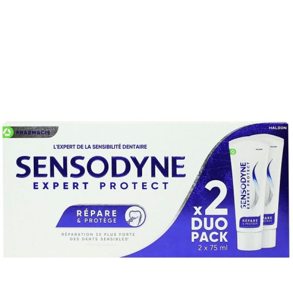 Sensodyne - Expert protect répare & protège menthe fraîche – Lot de 2 x 75 ml