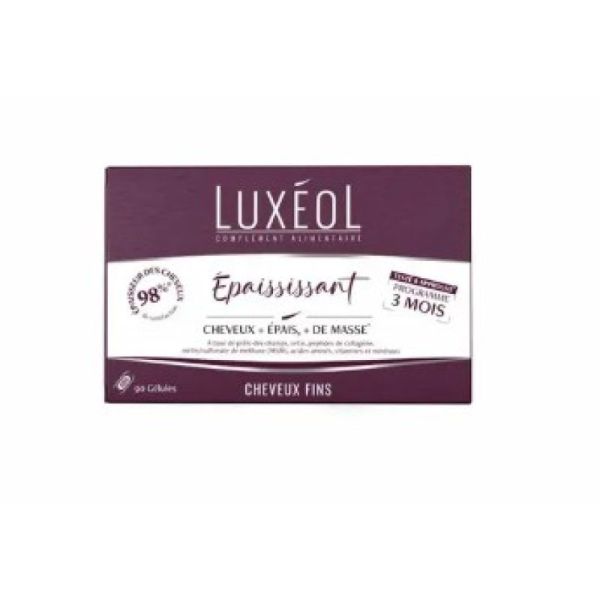 Luxeol - Epaississant pour cheveux fins programme de 3 mois ( 90 gélules )