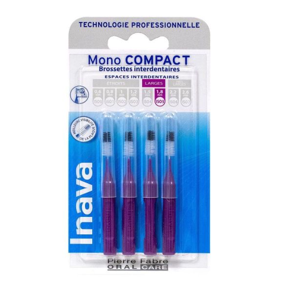 Inava brossettes interdentaires mono compact violet (4 unités)