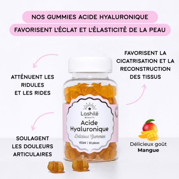 Lashile B. Gummies acide hyaluronique vegan (60 unités)
