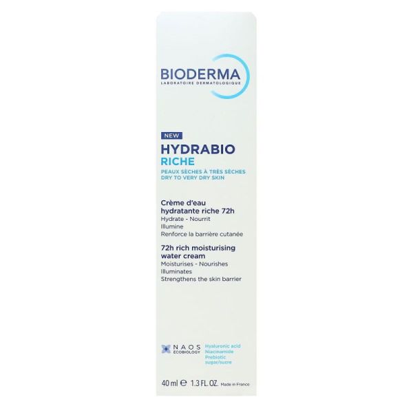 Bioderma - Hydrabio Riche crème d'eau hydratante 72h