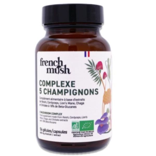 French Mush Complexe 5 Champignons Bio : la synergie naturelle x56 gélules