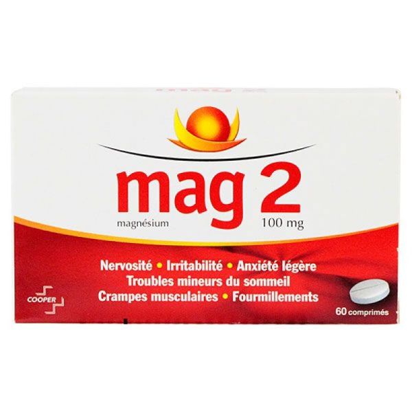 Mag 2 magnésium comprimés x60