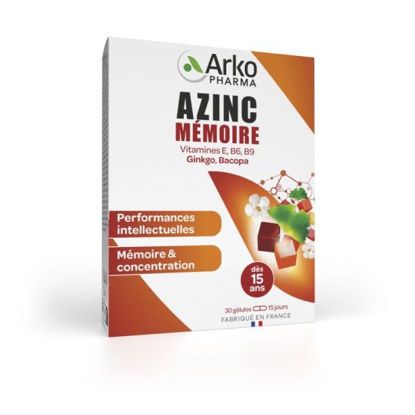 Azinc gélules mémoire (30 unités) - concentration et performance cognitive