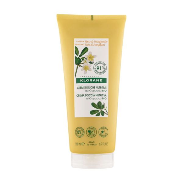 Klorane Gel douche nutritif au cupuaçu et fleur de frangipanier (200 ml)