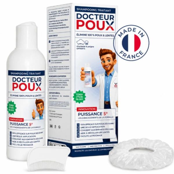 Docteur poux - shampooing traitant 200ml charlotte & peigne offert