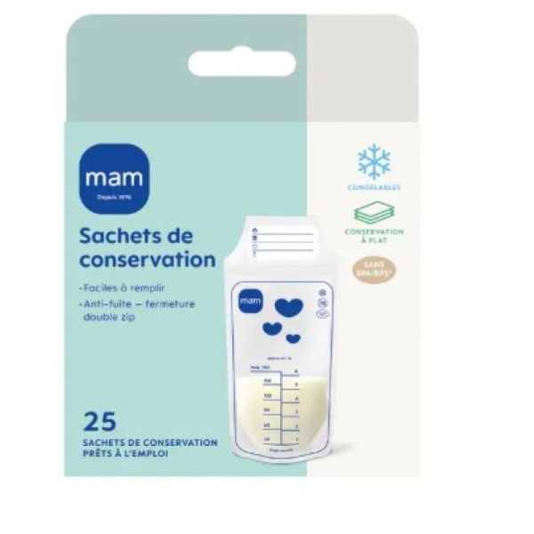 MAM - sachets de conservation de lait maternelle x25