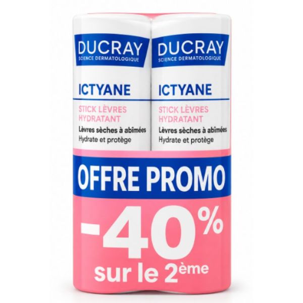 Ictyane stick lèvres hydratant offre duo 2x4g