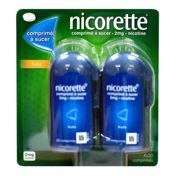 Nicorette comprimés à sucer goût fruit (80 unités)
