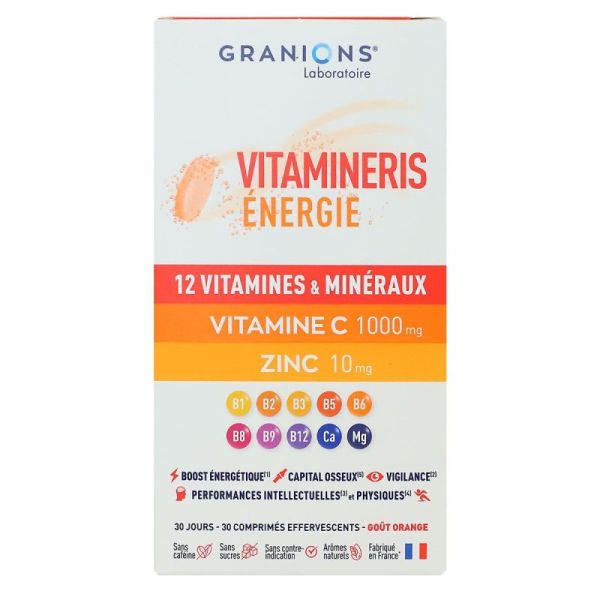 Granions comprimés effervescents Vitamineris Energie (30 unités)