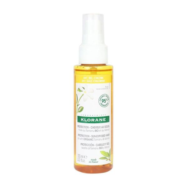 Klorane — Huile protectrice capillaire au Tamanu BIO et Monoï — Cheveux exposés au soleil