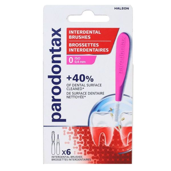 6 brossettes interdentaires taille 0 0,4mm