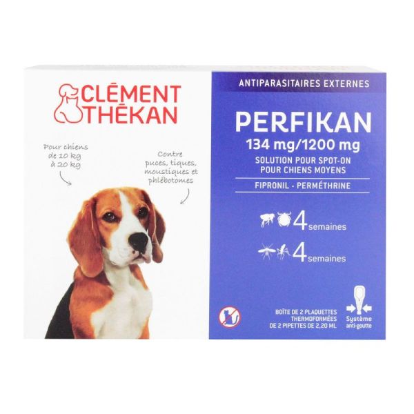 Perfikan pipettes contre les tiques et puces pour chiens (10-20 kg)