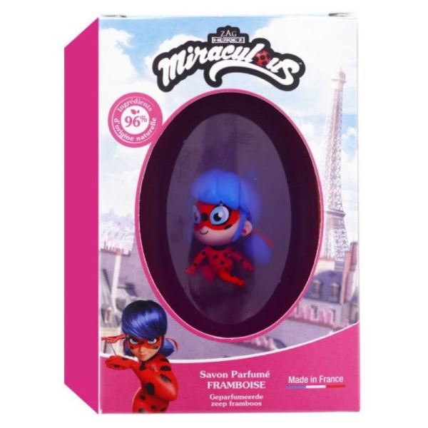 Miraculous savon parfumé framboise (75 g) avec figurine Ladybug