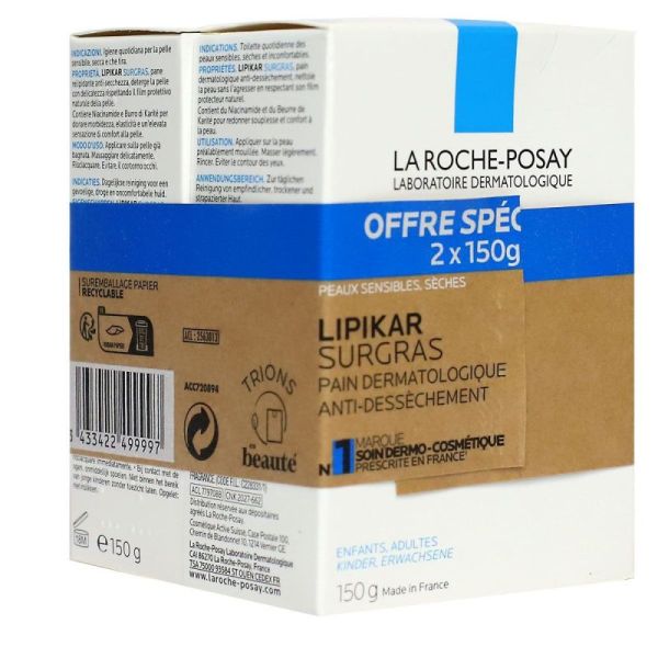 Lipikar Pain surgras Lot de 2
